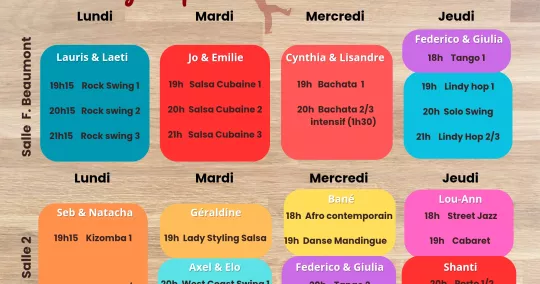 Planning cours 2026-2027