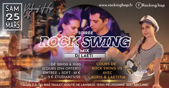 Flyer de la soirée Rock Swing du 25/03/2023