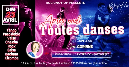 Flyer de l'après-midi toutes danses du 23/04/2023