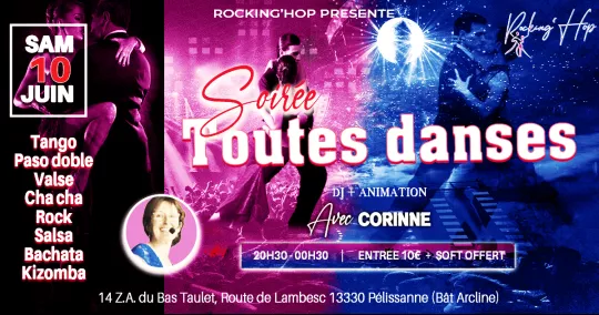 Flyer de la soirée toutes danses du 10/06/2023